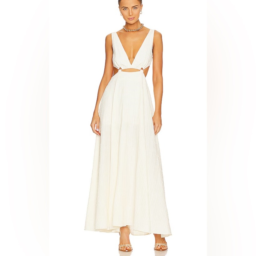 Cutout Off-White Maxi Dress